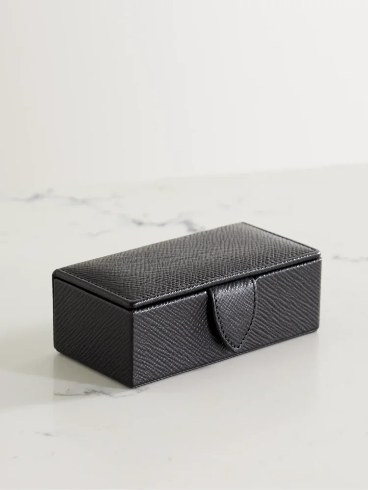 Panama Mini Textured-Leather Jewelry Box