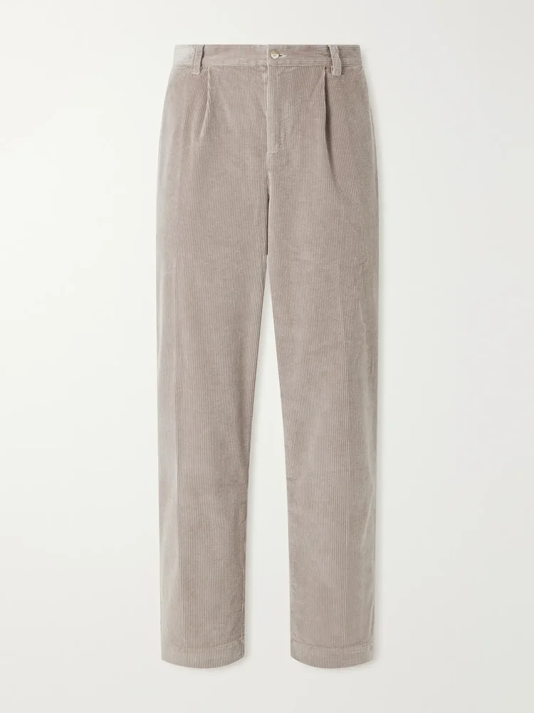 Aldo Straight-Leg Cotton-Blend Corduroy Trousers