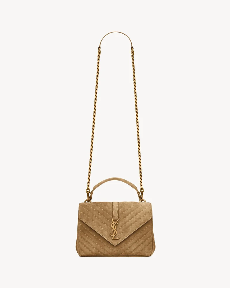 College Medium in Quilted Suede