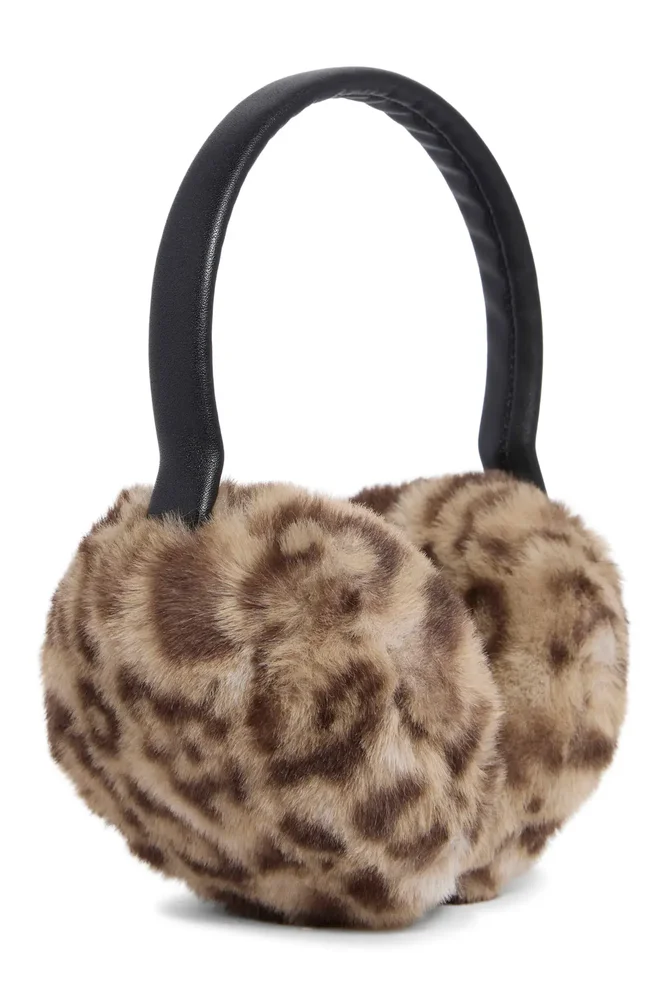 Esme Leopard Faux Fur Earmuffs