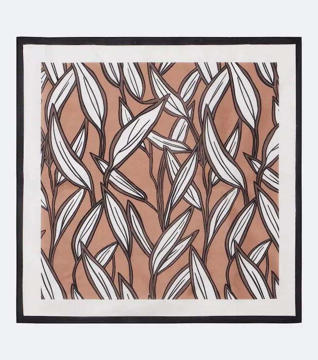 Printed silk twill scarf