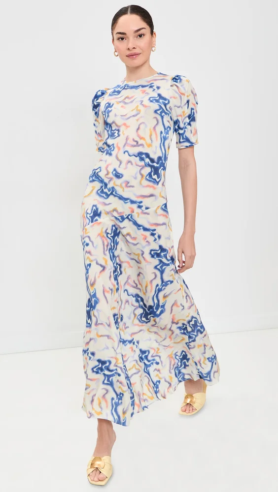 Samar Short Sleeve Silk Dress