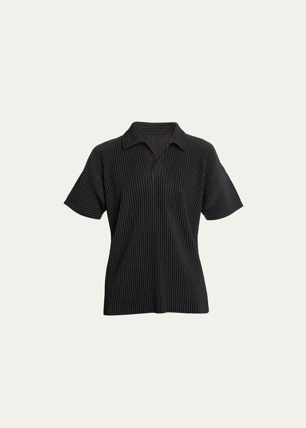 Men's Pleated Polo Shirt