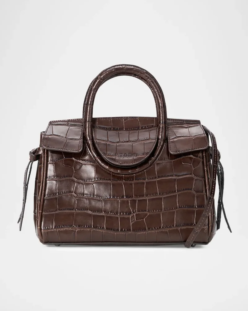 Maude Mini Croc-Embossed Carryall Crossbody Bag