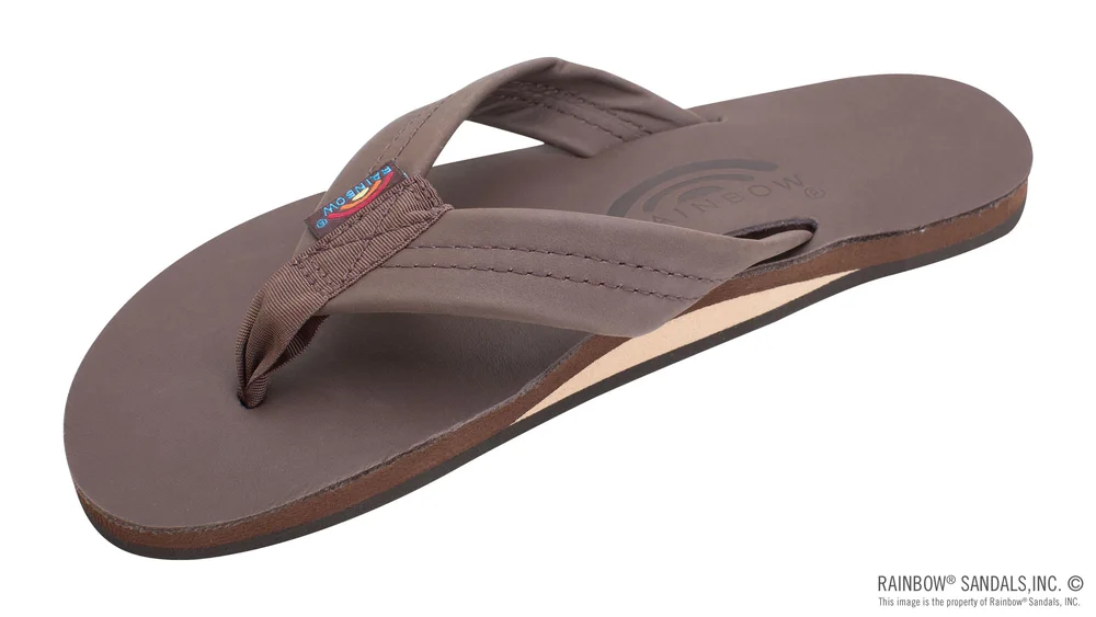 Single Layer Arch Support Classic Leather with 1" Strap in Mocha
