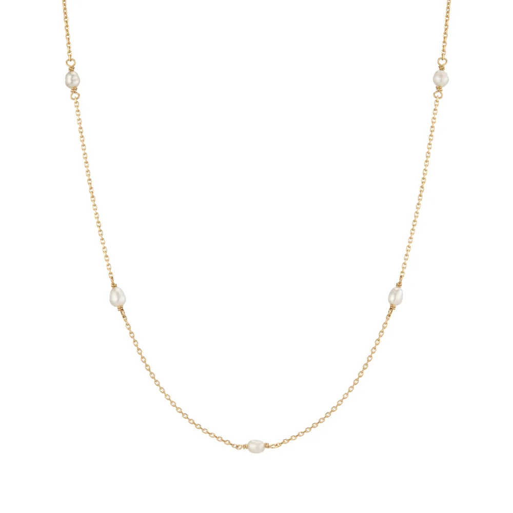 Organic Pearl Station Necklace