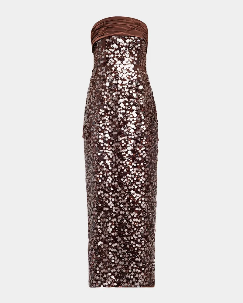 Hana Strapless Sequin Column Maxi Dress
