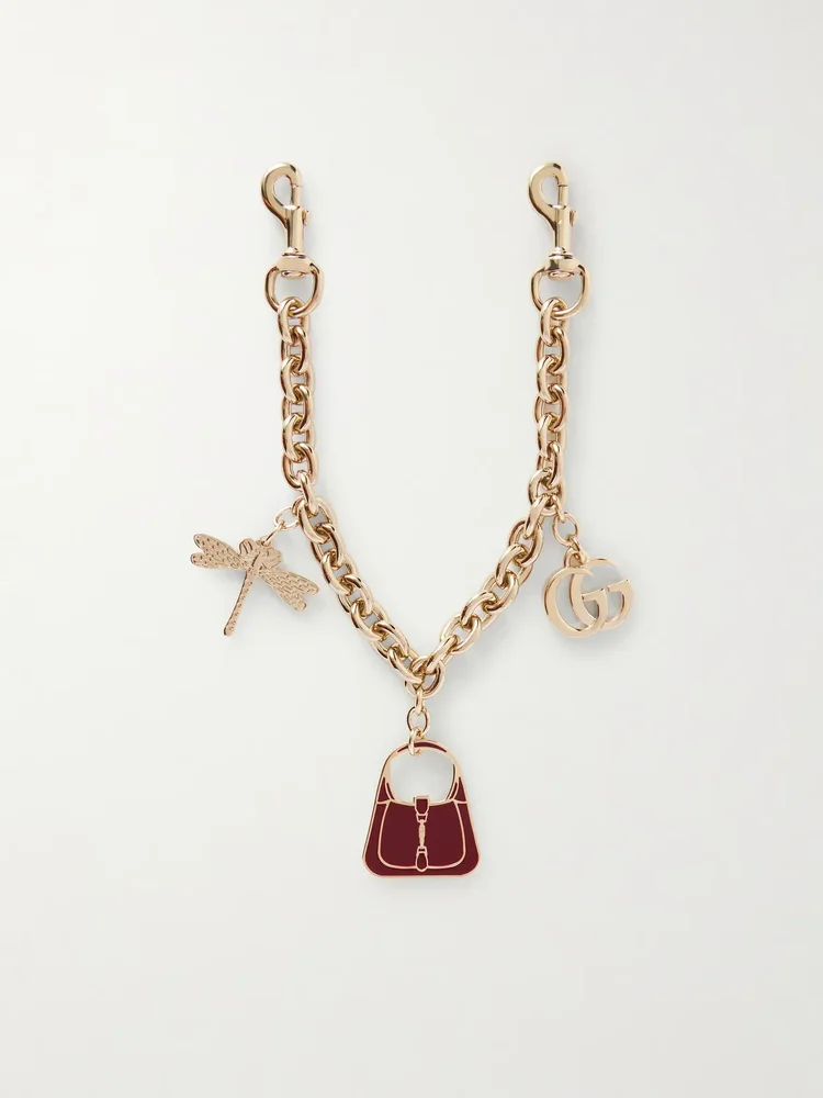 Gold-tone and enamel keychain