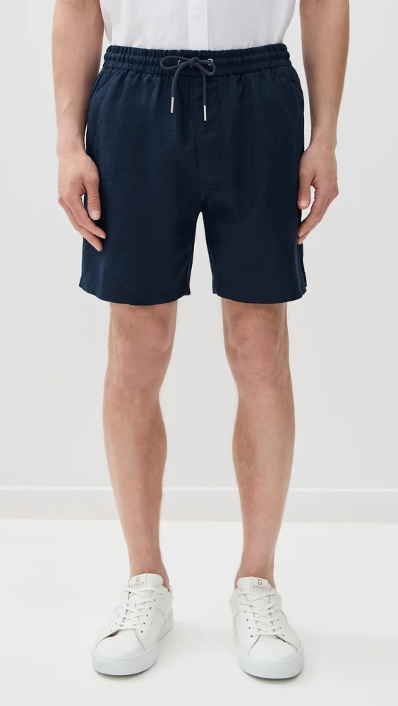 Gregor Drawstring Linen Shorts 6"