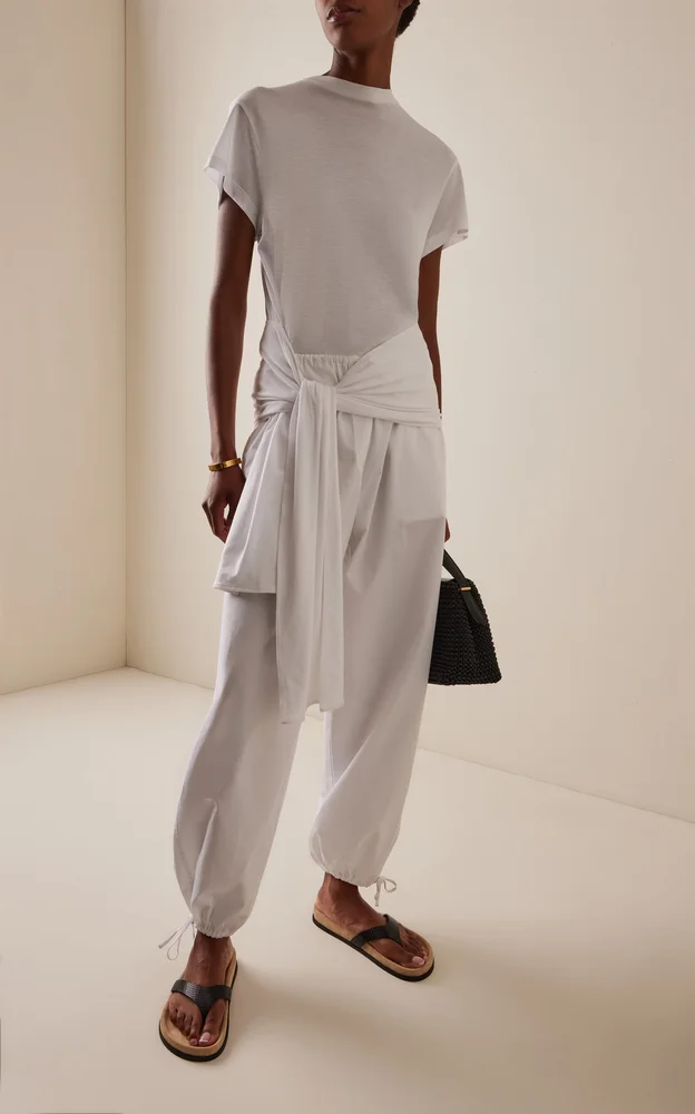 Tie-Detailed Organic Cotton Pants