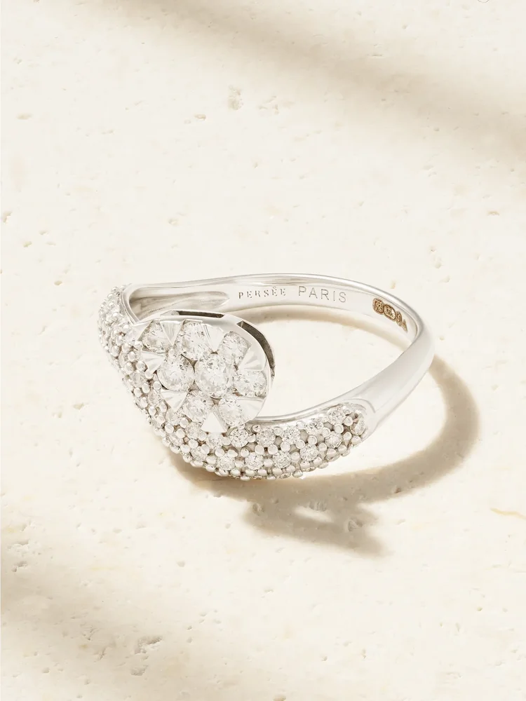 Alliance 18-karat white gold diamond ring