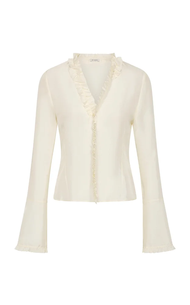 Flounce Silk Shirt
