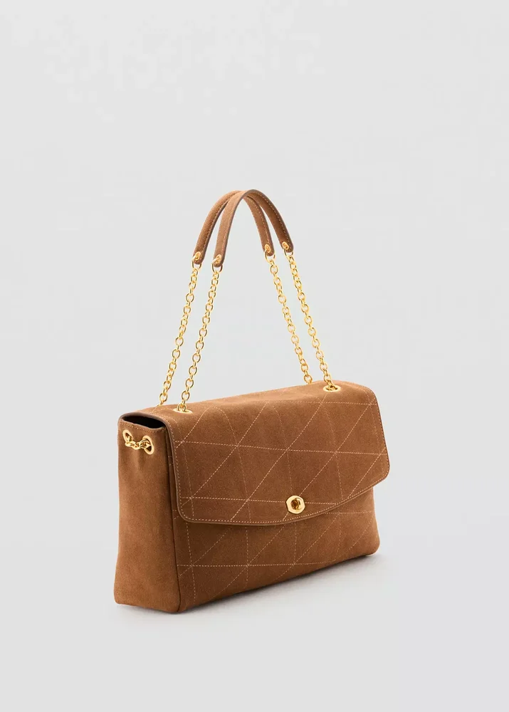 Leather Shoulder Bag With Chain