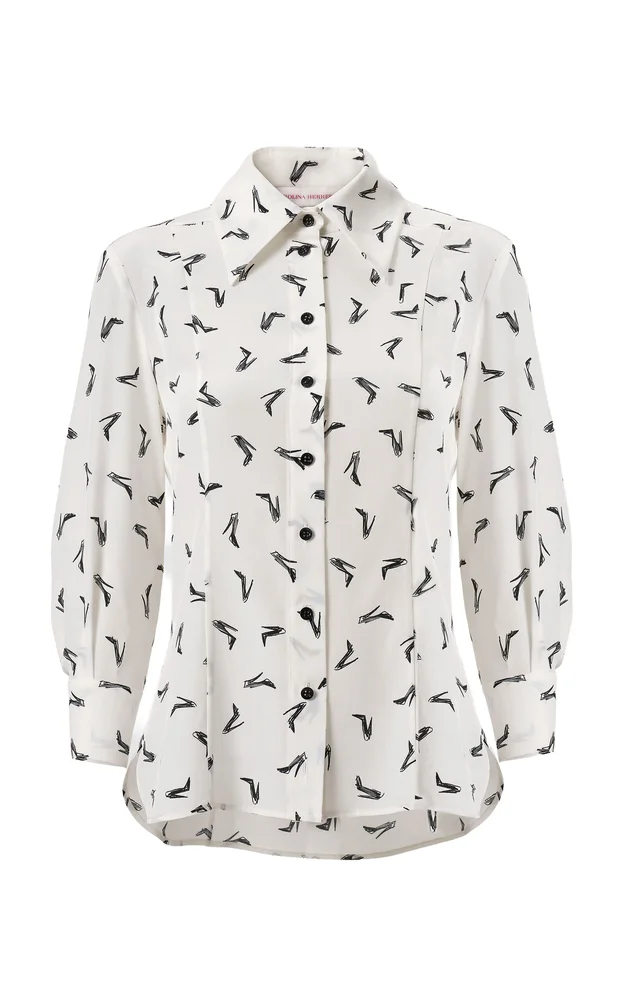 Good Girl Shoe Print Crepe Shirt