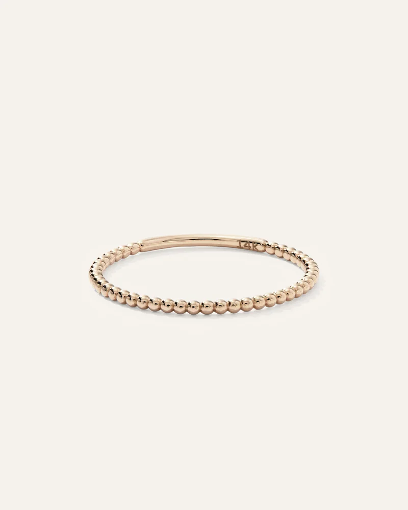 14k Gold Beaded Ring in Yellow Gold