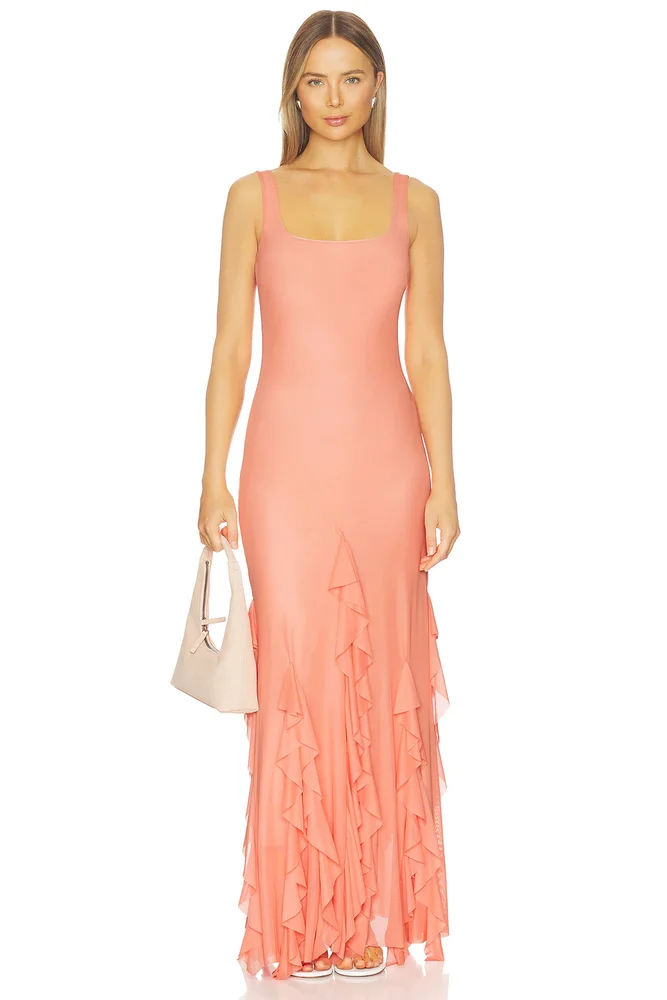 Radiant Peach Long Dress