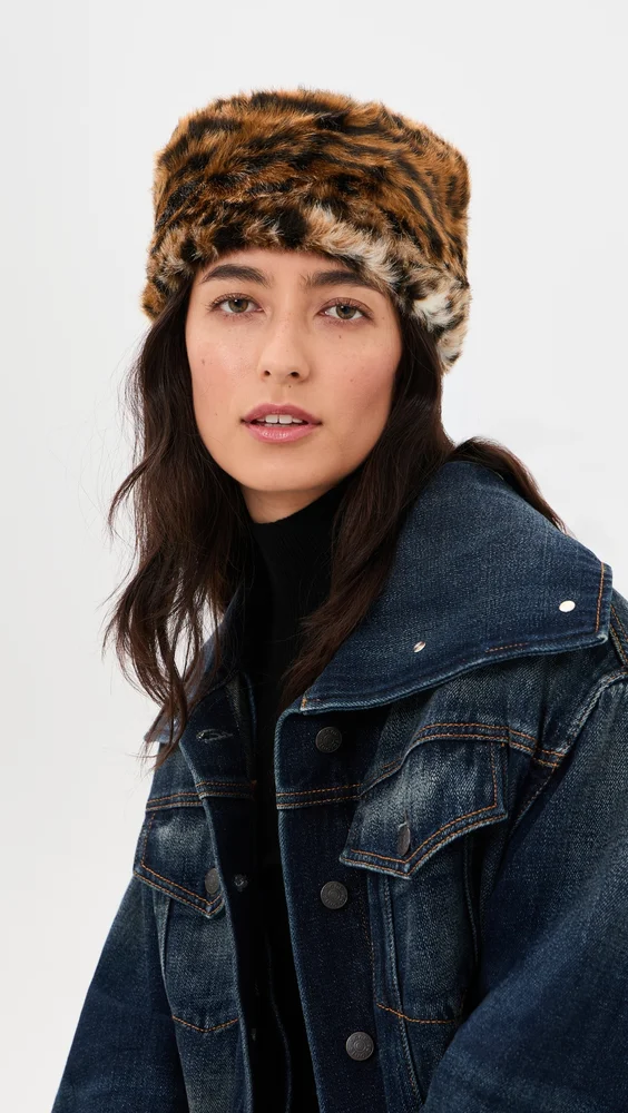 Margot Shaved Leopard Pillbox Hat