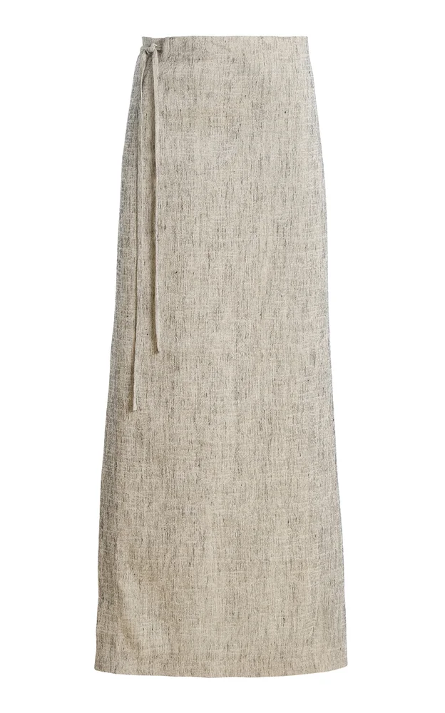 Blum Linen-Silk Drawstring Skirt