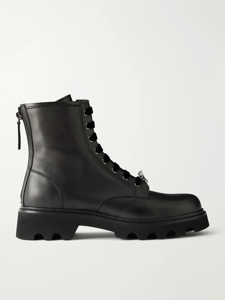 viv rangers 20 crystal embellished leather ankle boots