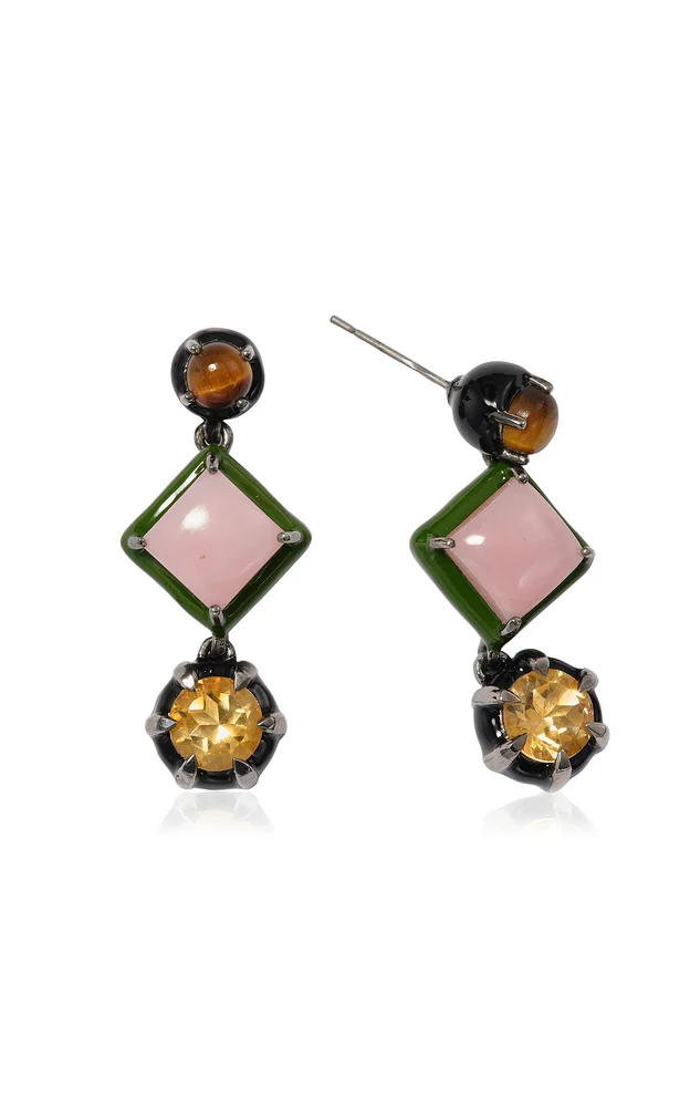 Trophy Sterling Silver Pink Opal Earrings