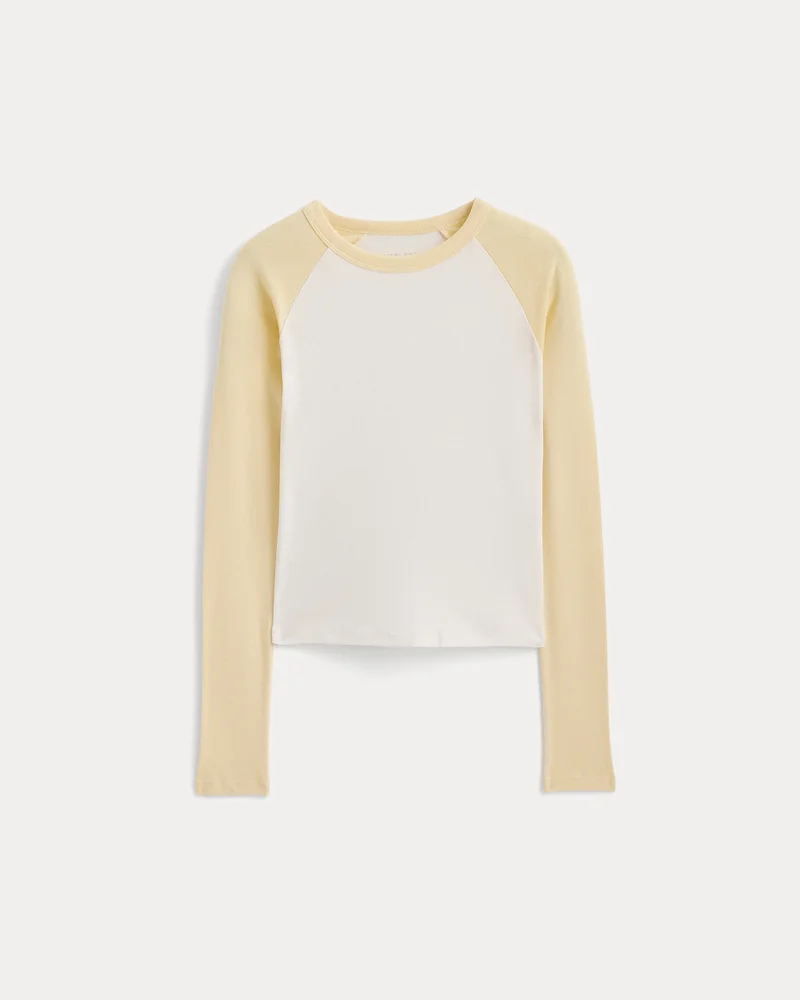 RetroSoft Cotton Ragland Crew | Italian Straw