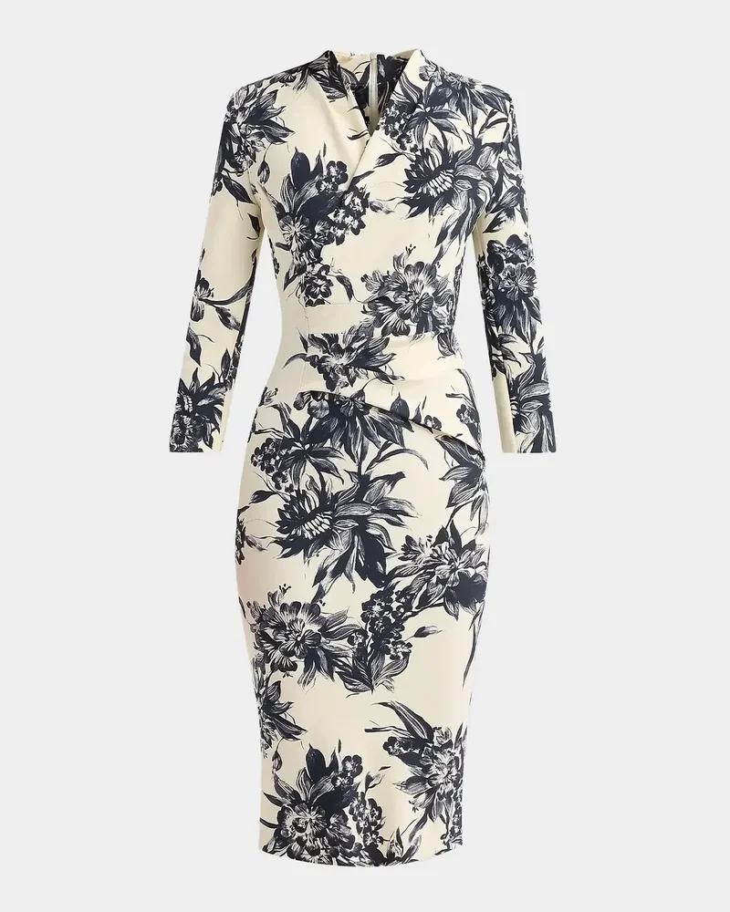 Demei Floral Pencil Midi Dress