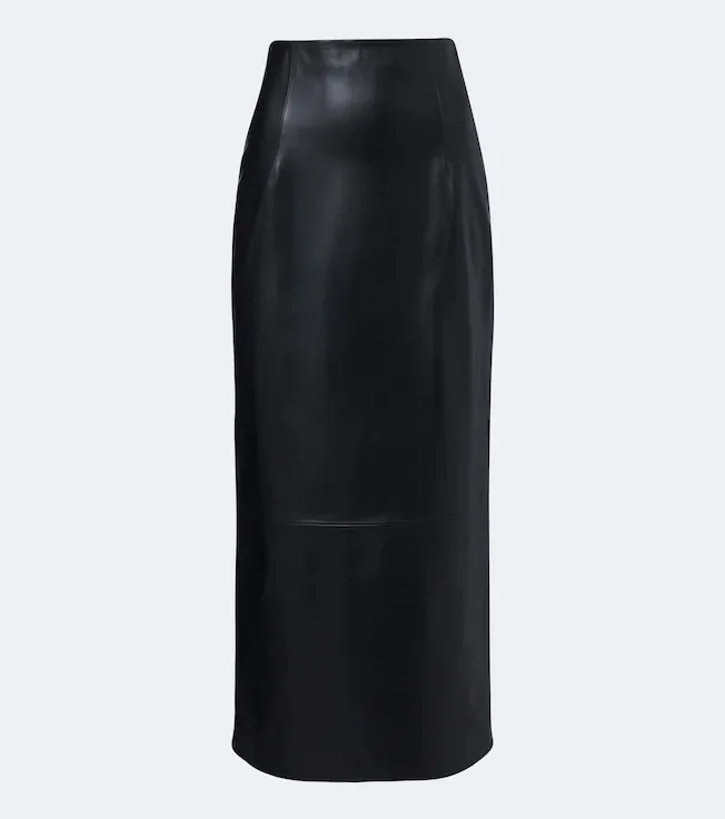 Inga leather midi skirt