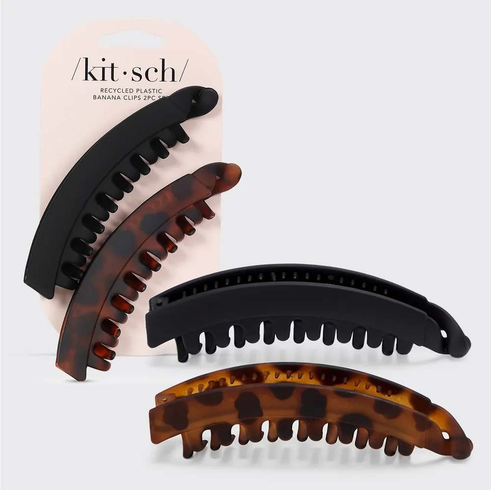 Banana Clip 2pc, Black & Tort