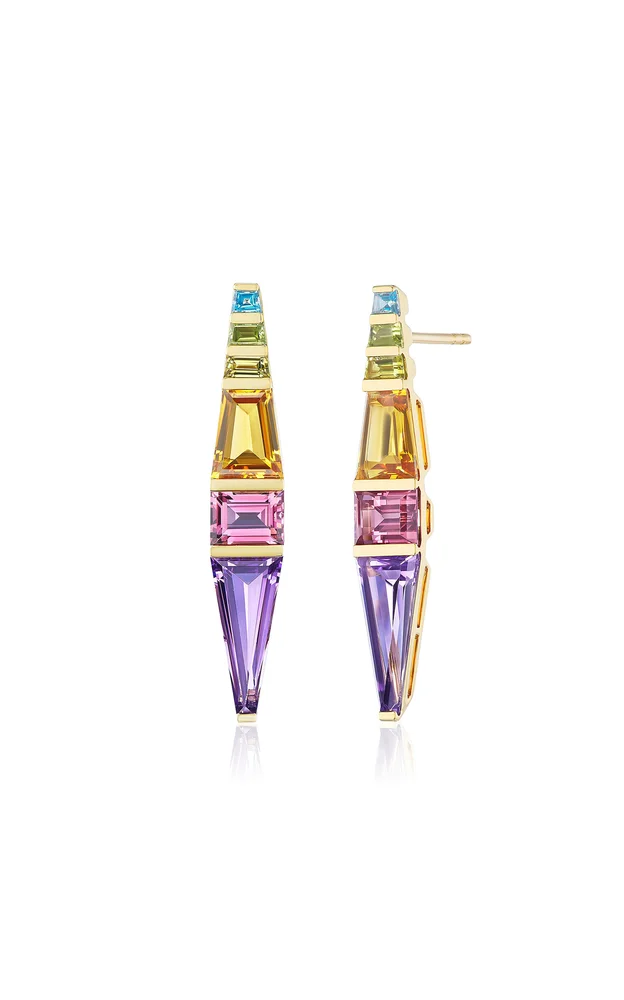 Helix 18K Yellow Gold Multi-Stone Earrings