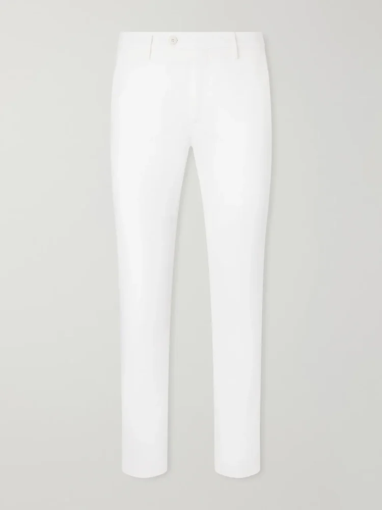 Tapered Stretch Cotton-Twill Trousers