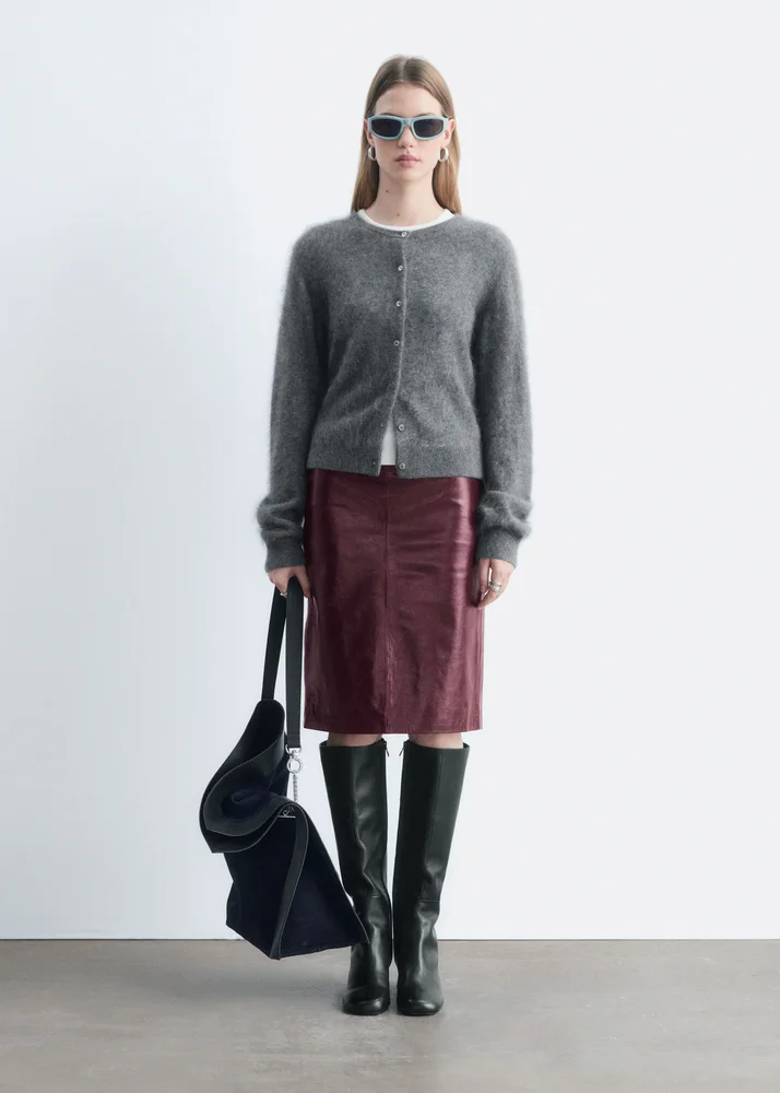 Nappa Leather Pencil Skirt