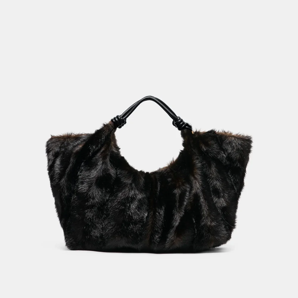 LILEE TOTE ESPRESSO FAUX FUR