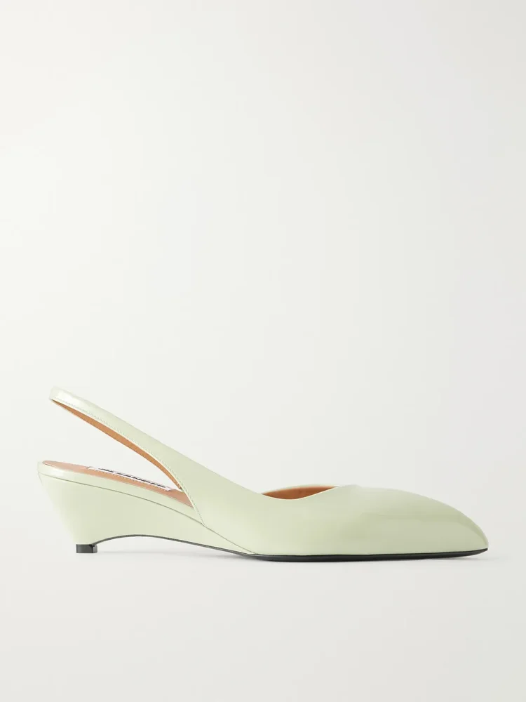 Arc patent leather sandals
