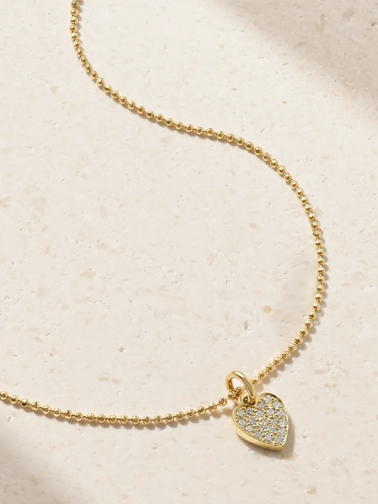 Heart 18-karat gold diamond necklace