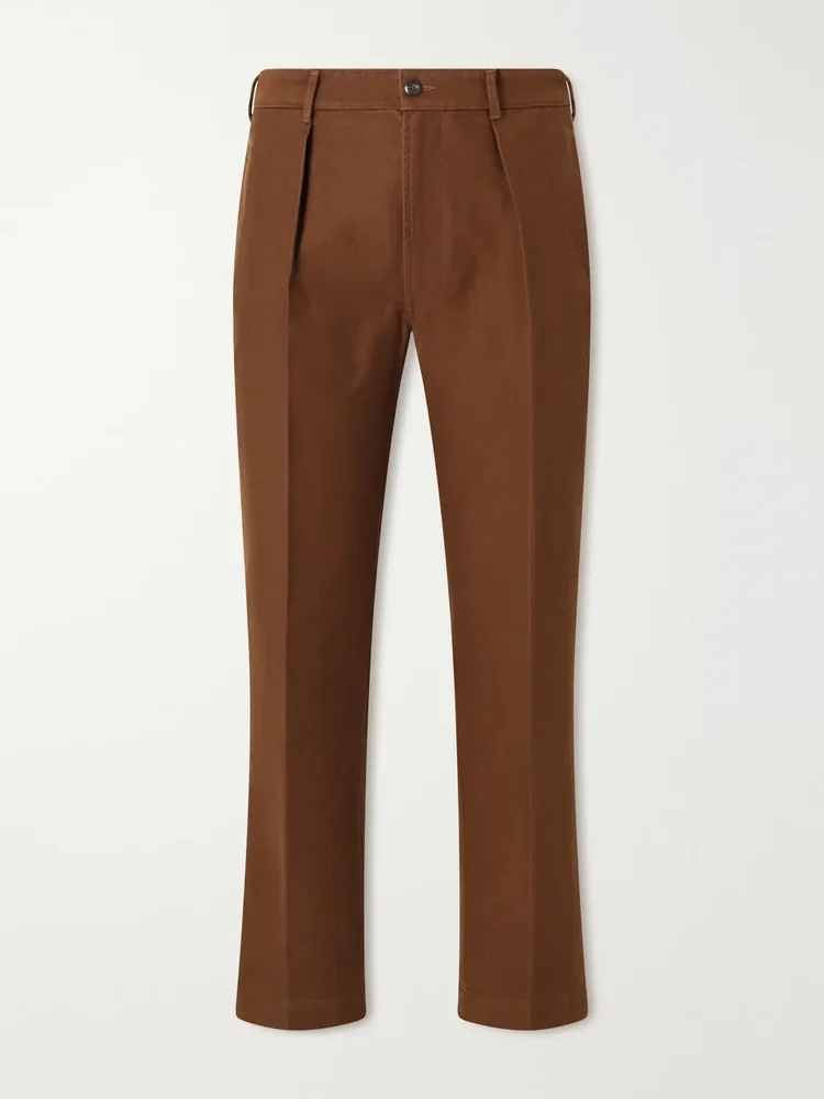 Mk. IV Tapered Pleated Cotton-Moleskin Suit Trousers