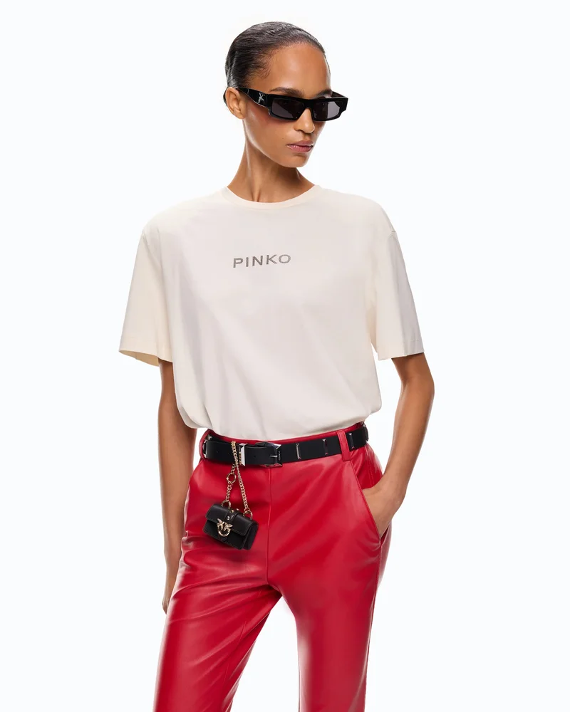 Pinko Pinko - T-shirt « Too Glam To Give A Damn » à strass - XS