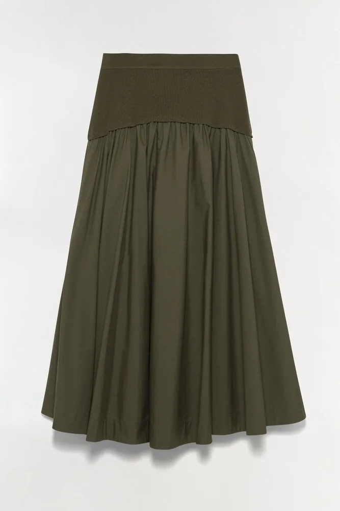 Ovie Knit Cotton Midi Skirt