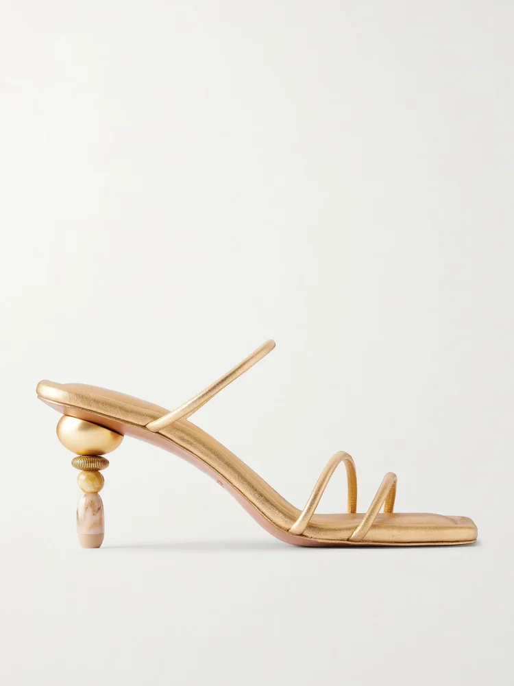 Reign 70 metallic leather sandals