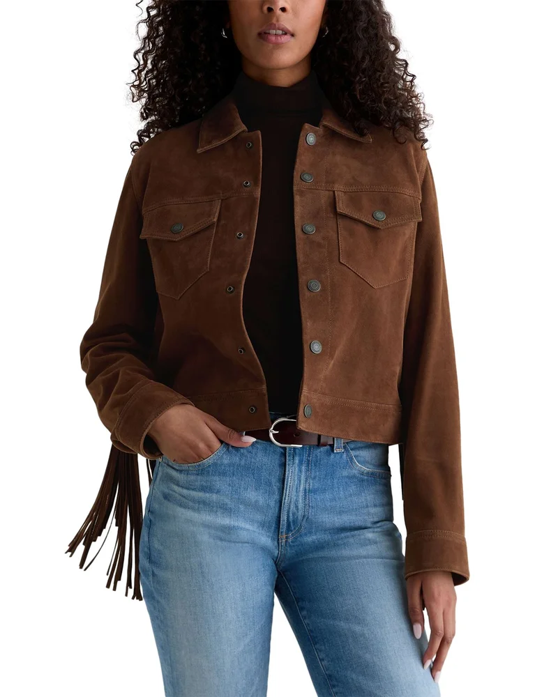 Fringed Suede Trucker Jacket