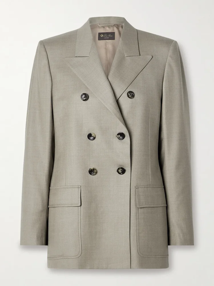 Ananda double-breasted wool-twill blazer
