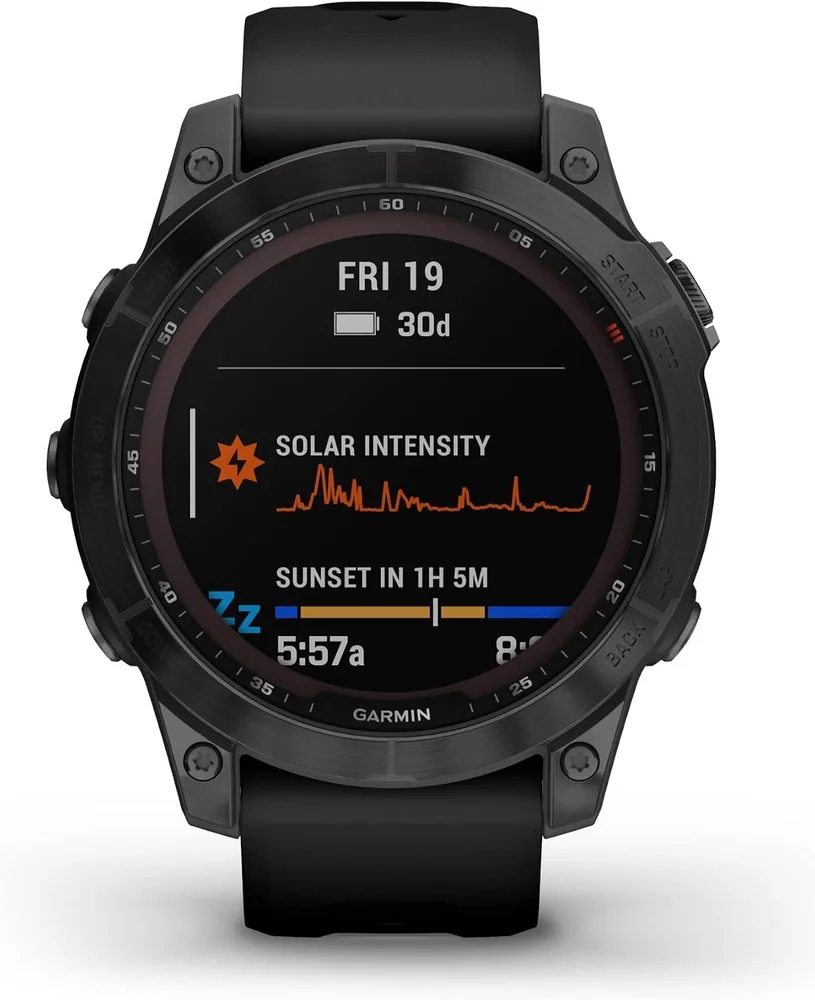 Garmin fēnix 7 Sapphire Solar Adventure Smartwatch, Black DLC Titanium