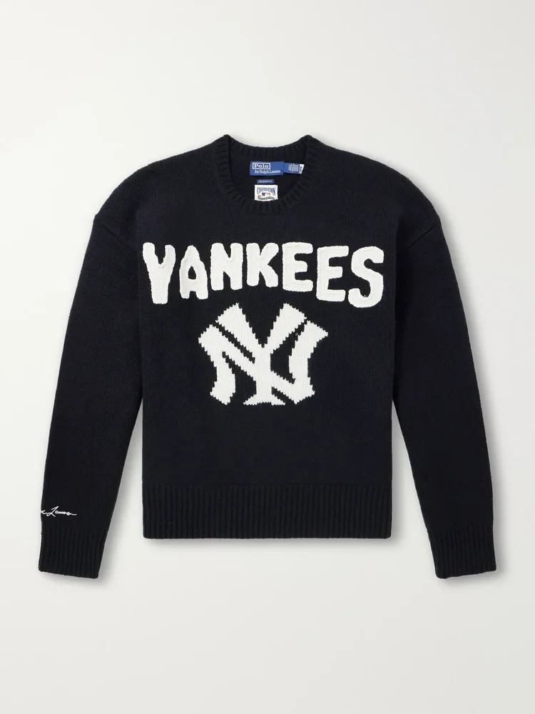 x MLB Logo-Intarsia Wool and Alpaca-Blend Sweater
