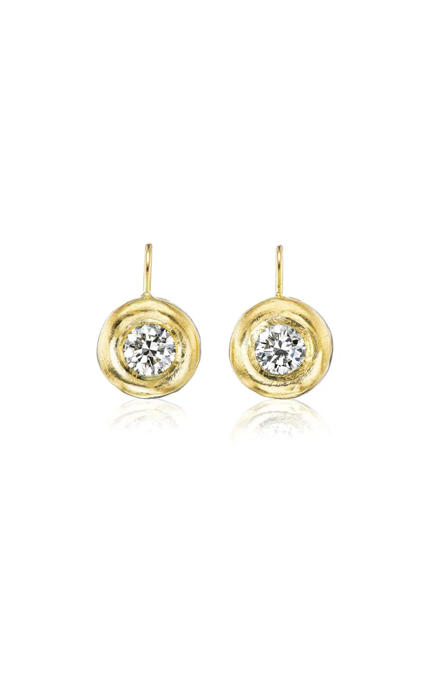 Classic 14K Yellow Gold Diamond Drop Earrings