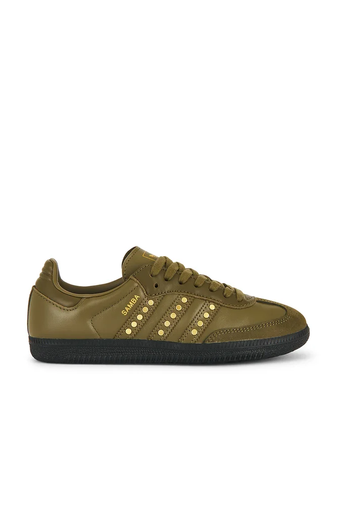 Samba OG in Medium Dark Khaki Olive Strata Core Black