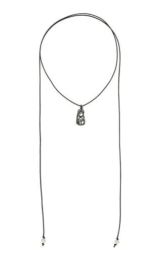 x Sheree Hovsepian Leather and Glass Necklace