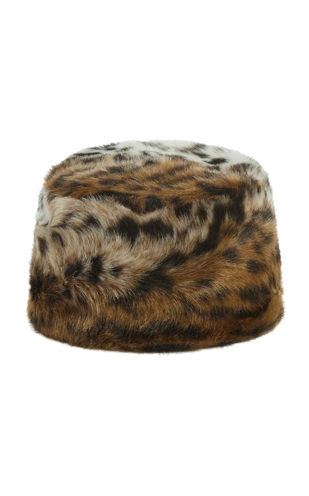 Margot Shaved Leopard Faux Fur Pillbox Hat