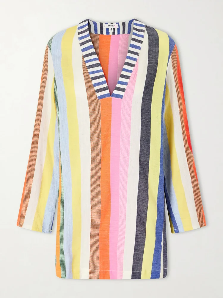 Raey striped cotton-blend mini dress