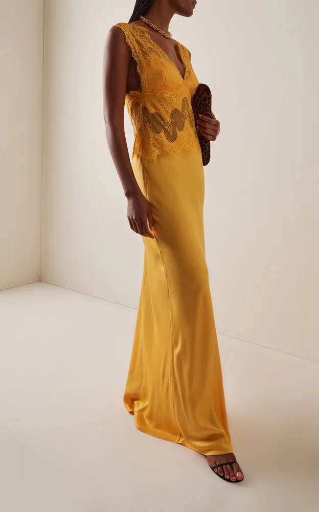 Exclusive Visions Satin Maxi Dress