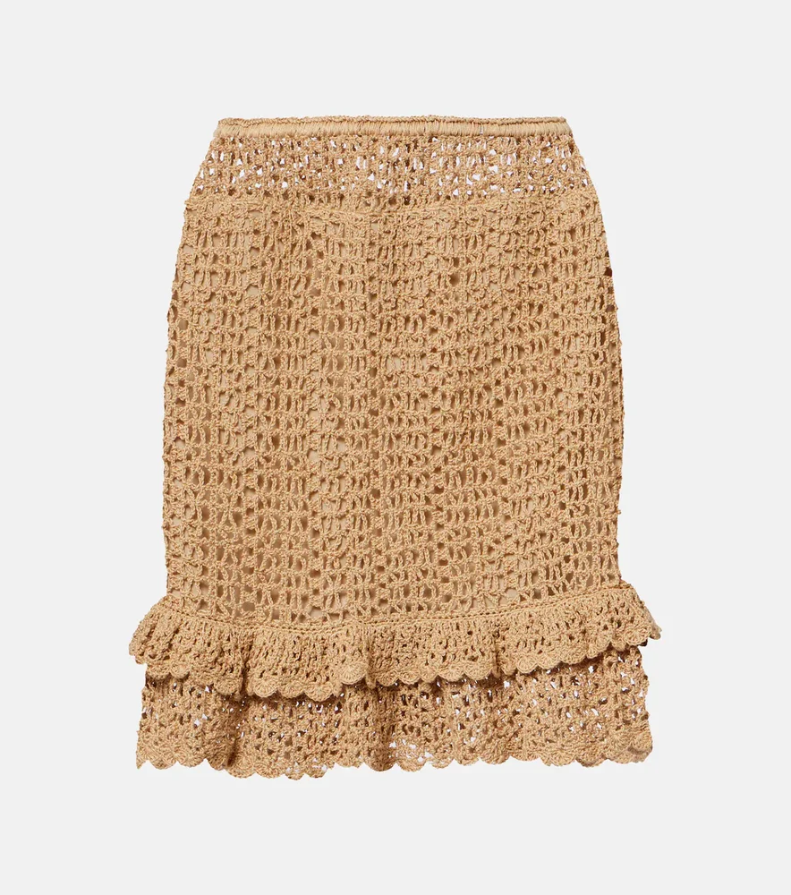 Brigitte crochet cotton miniskirt