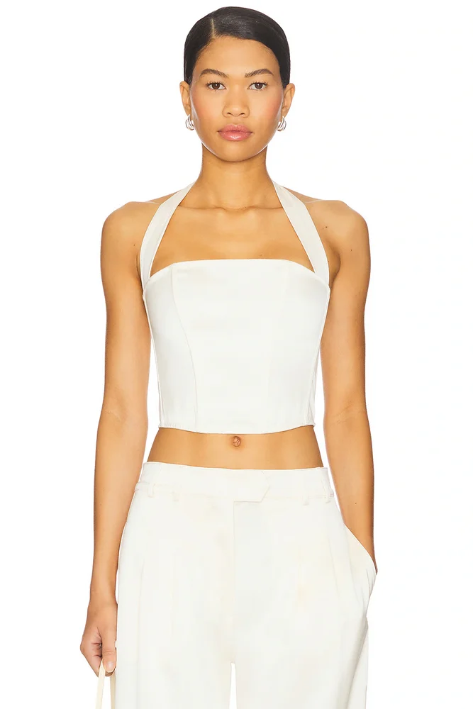 Satin Halter Corset Top